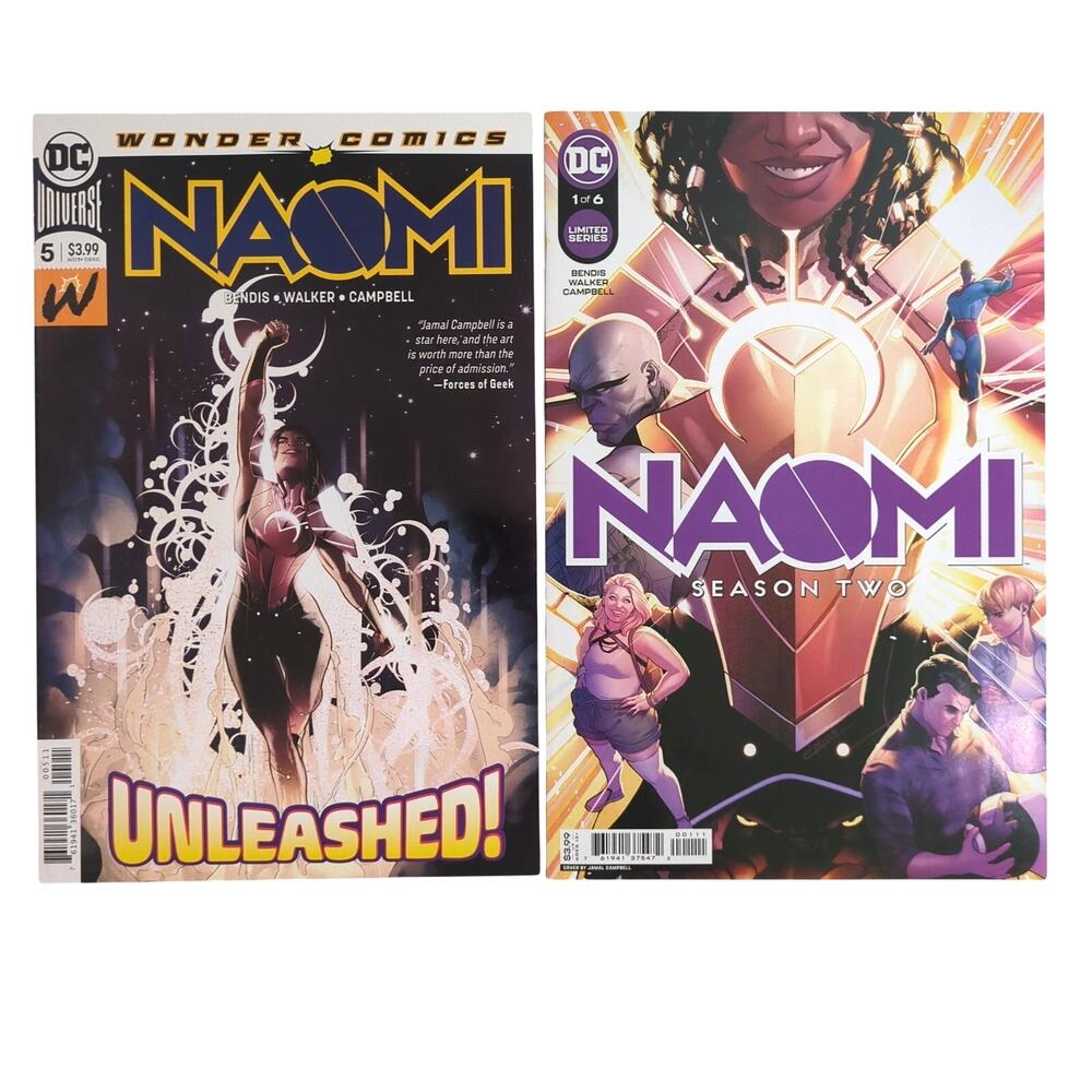 Naomi DC Comics Lot #5 2019 1st Costume Appearance & Season 2 #1 2022 NM Key
